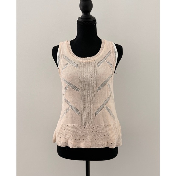 Sunday in Brooklyn Tops - Anthropologie Neutral Pointelle Knit Soft Girl Coastal Tank Sunday in Brooklyn S